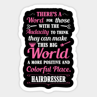 Big colorful world with hairdresser (white) Sticker